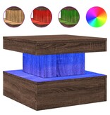 VidaXL Salontafel met LED-verlichting 50x50x40 cm bruin eikenkleur