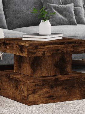 VidaXL Salontafel met metalen poten 50x50x40 cm gerookt eikenkleurig