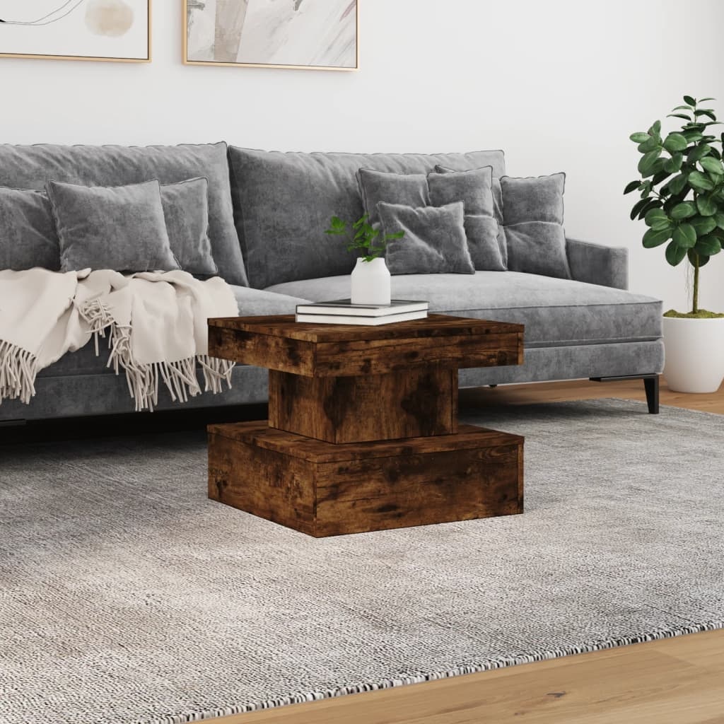 VidaXL Salontafel met metalen poten 50x50x40 cm gerookt eikenkleurig