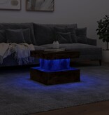VidaXL Salontafel met metalen poten 50x50x40 cm gerookt eikenkleurig