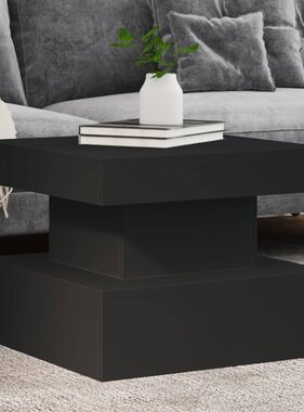 VidaXL Salontafel met LED-verlichting 50x50x40 cm zwart