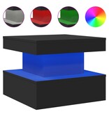 VidaXL Salontafel met LED-verlichting 50x50x40 cm zwart