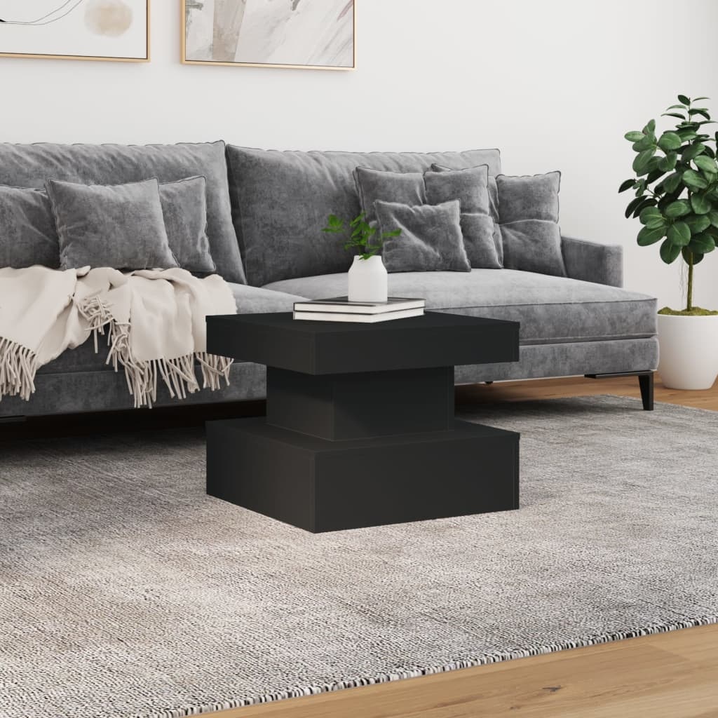 VidaXL Salontafel met LED-verlichting 50x50x40 cm zwart
