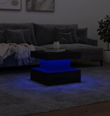 vidaXL Salontafel met LED-verlichting 50x50x40 cm zwart