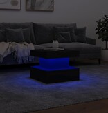 VidaXL Salontafel met LED-verlichting 50x50x40 cm zwart
