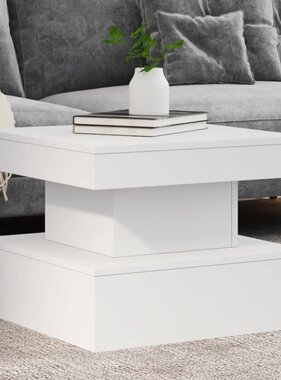 VidaXL Salontafel met LED-verlichting 50x50x40 cm wit
