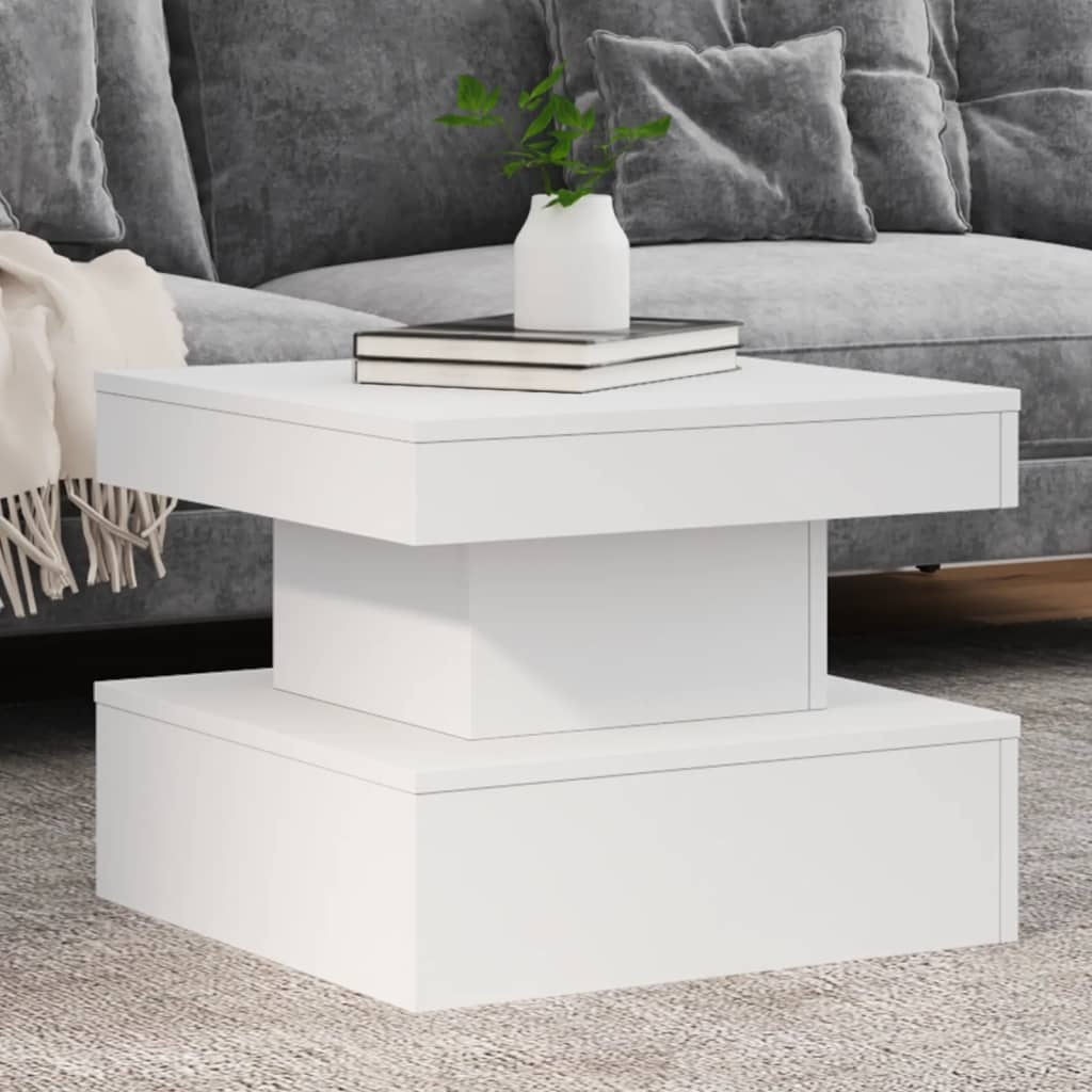 VidaXL Salontafel met LED-verlichting 50x50x40 cm wit