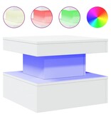 VidaXL Salontafel met LED-verlichting 50x50x40 cm wit