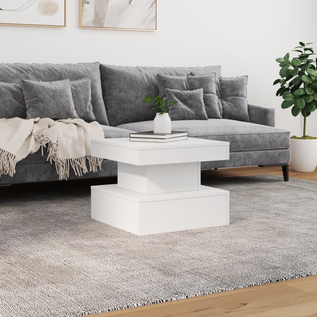 VidaXL Salontafel met LED-verlichting 50x50x40 cm wit