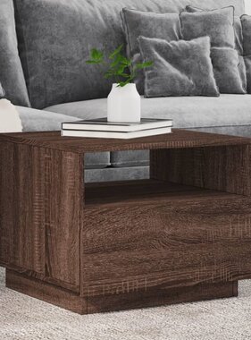 VidaXL Salontafel met LED-verlichting 50x49x40 cm bruineikenkleurig