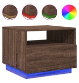 VidaXL Salontafel met LED-verlichting 50x49x40 cm bruineikenkleurig