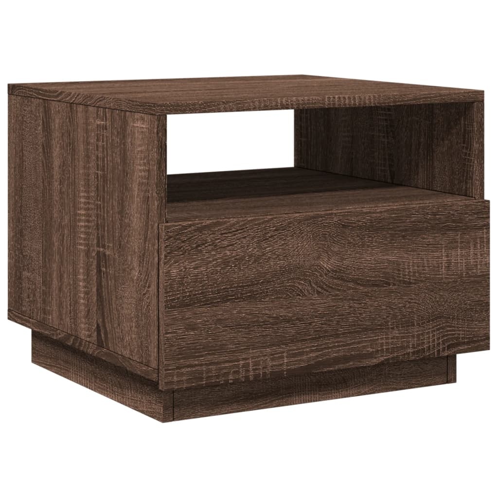 VidaXL Salontafel met LED-verlichting 50x49x40 cm bruineikenkleurig