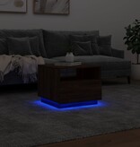vidaXL Salontafel met LED-verlichting 50x49x40 cm bruineikenkleurig