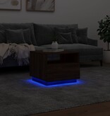 VidaXL Salontafel met LED-verlichting 50x49x40 cm bruineikenkleurig
