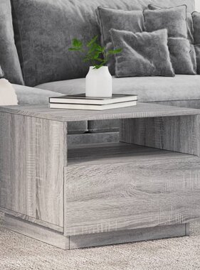 VidaXL Salontafel met LED-verlichting 50x49x40 cm grijs sonoma eiken