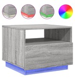 VidaXL Salontafel met LED-verlichting 50x49x40 cm grijs sonoma eiken