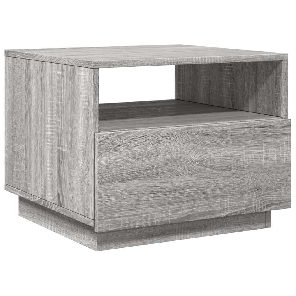 VidaXL Salontafel met LED-verlichting 50x49x40 cm grijs sonoma eiken