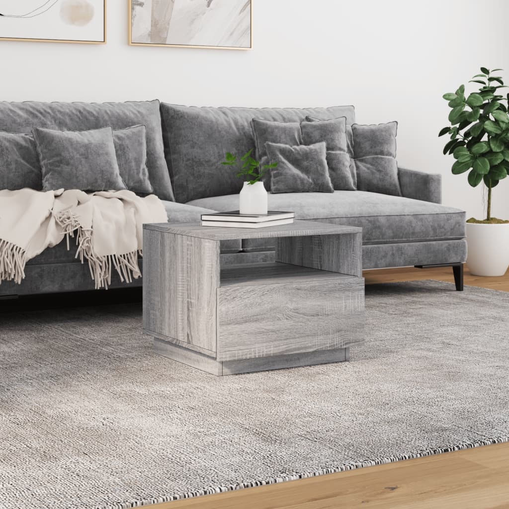 VidaXL Salontafel met LED-verlichting 50x49x40 cm grijs sonoma eiken