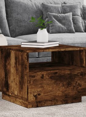 VidaXL Salontafel met LED-verlichting 50x49x40 cm gerookt eikenkleurig