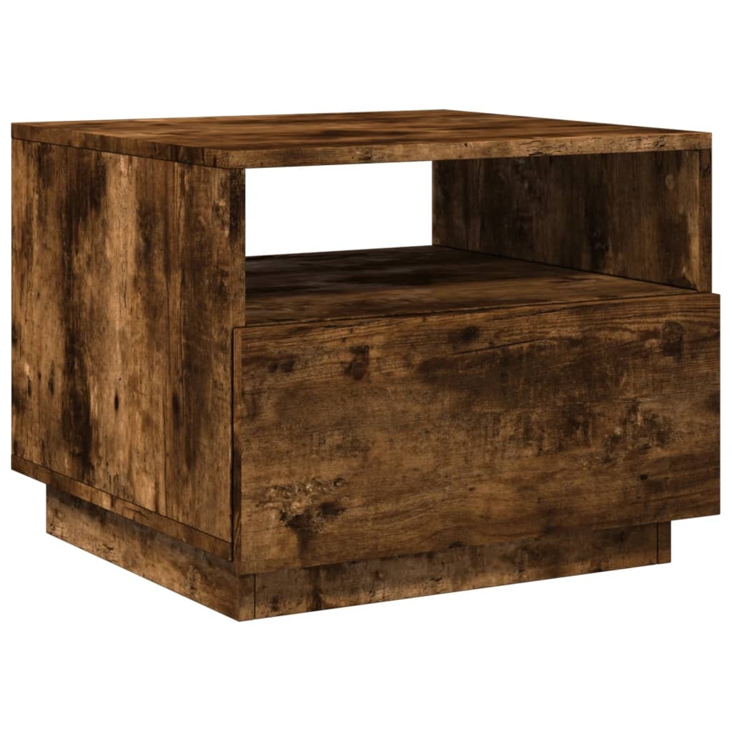 VidaXL Salontafel met LED-verlichting 50x49x40 cm gerookt eikenkleurig