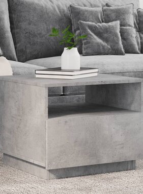 VidaXL Salontafel met LED-verlichting 50x49x40 cm betongrijs