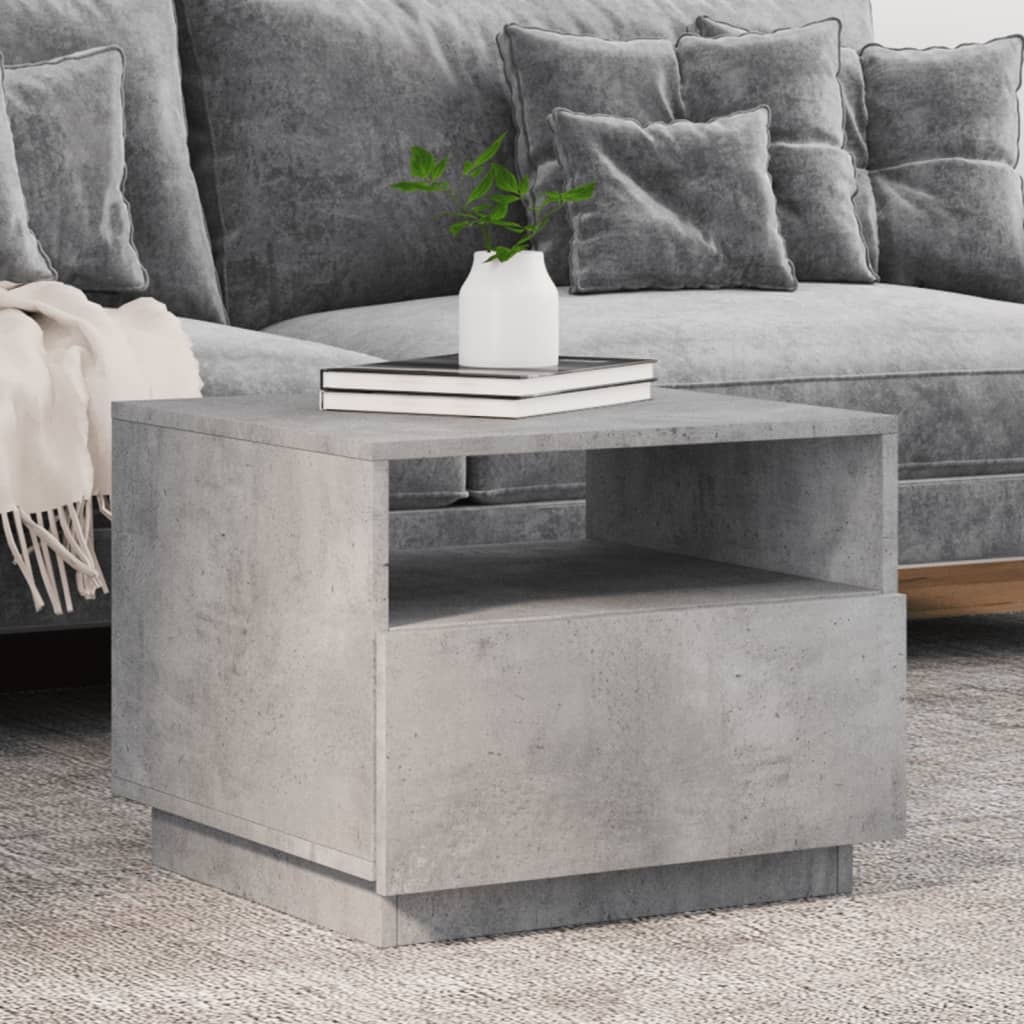 VidaXL Salontafel met LED-verlichting 50x49x40 cm betongrijs