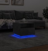VidaXL Salontafel met LED-verlichting 50x49x40 cm betongrijs