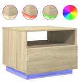 VidaXL Salontafel met LED-verlichting 50x49x40 cm sonoma eikenkleurig