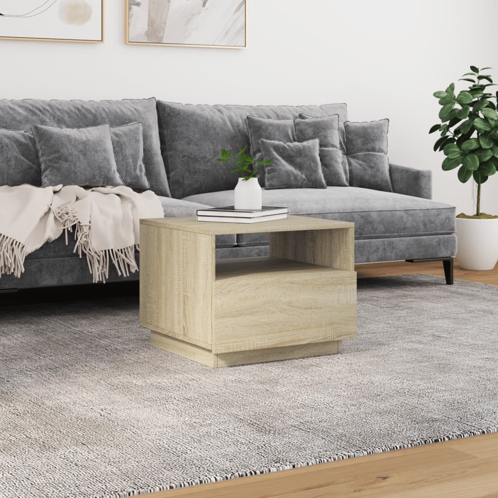 VidaXL Salontafel met LED-verlichting 50x49x40 cm sonoma eikenkleurig