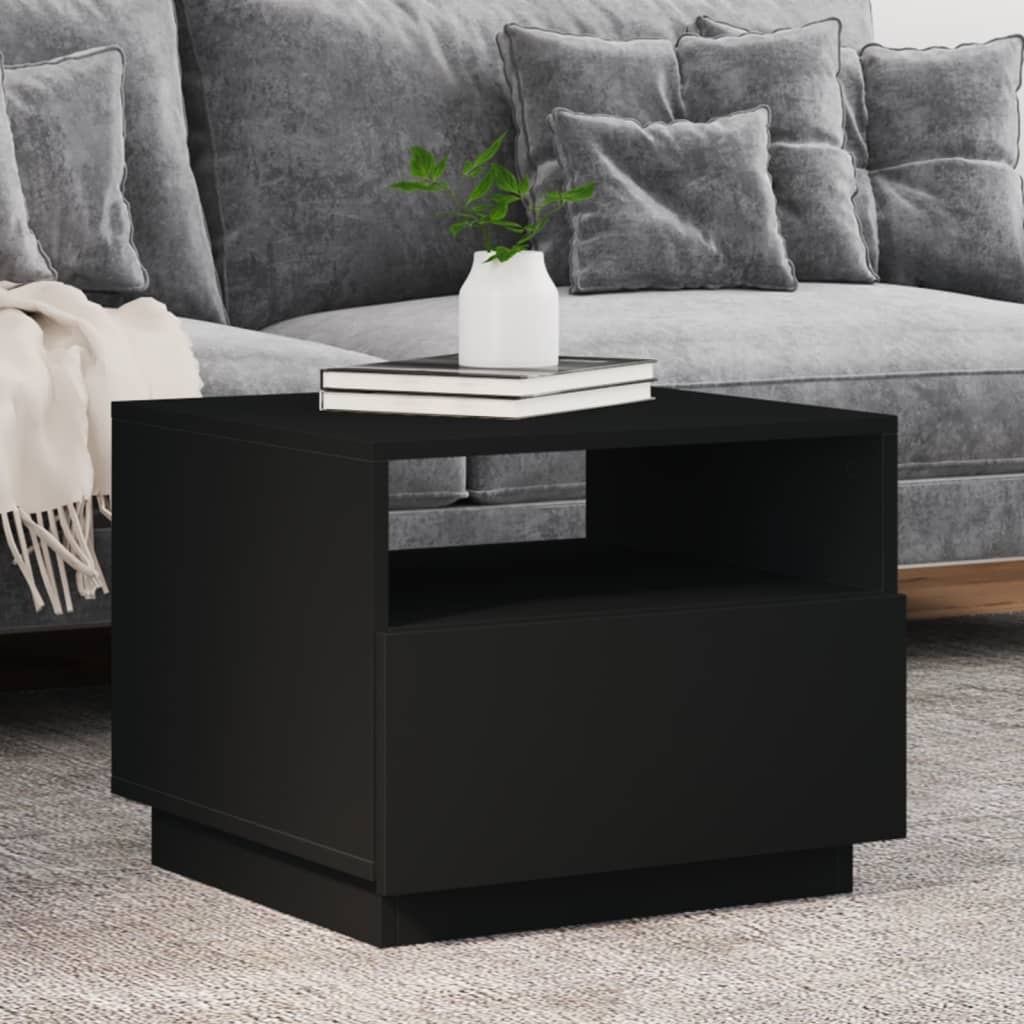 VidaXL Salontafel met LED-verlichting 50x49x40 cm zwart
