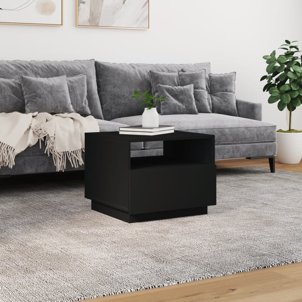 VidaXL Salontafel met LED-verlichting 50x49x40 cm zwart