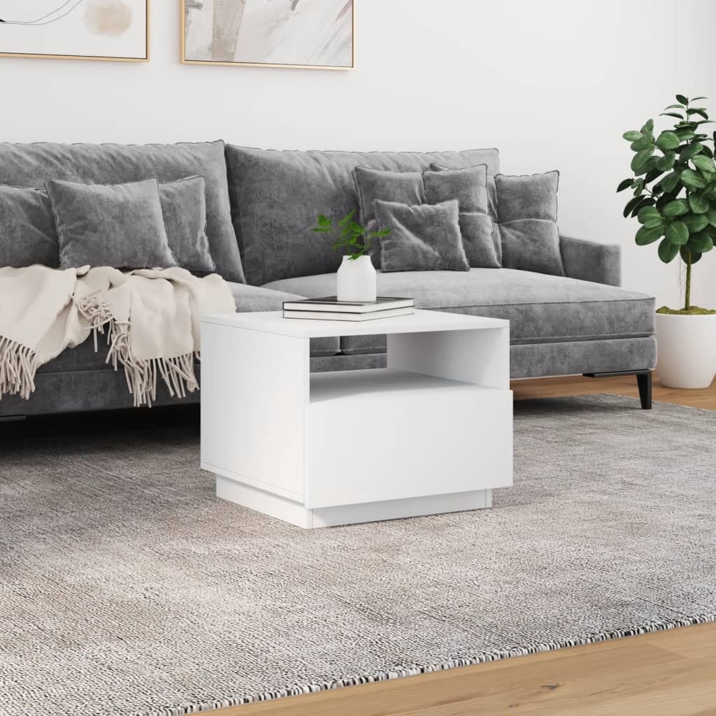 VidaXL Salontafel met LED-verlichting 50x49x40 cm wit