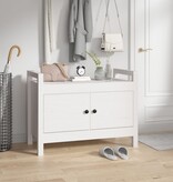 VidaXL Halbankje 80x40x60 cm massief grenenhout wit