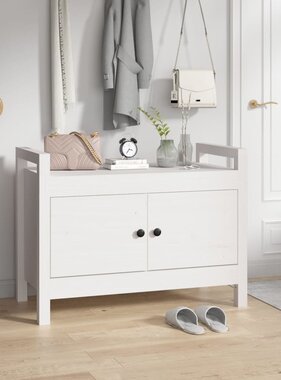 VidaXL Halbankje 80x40x60 cm massief grenenhout wit