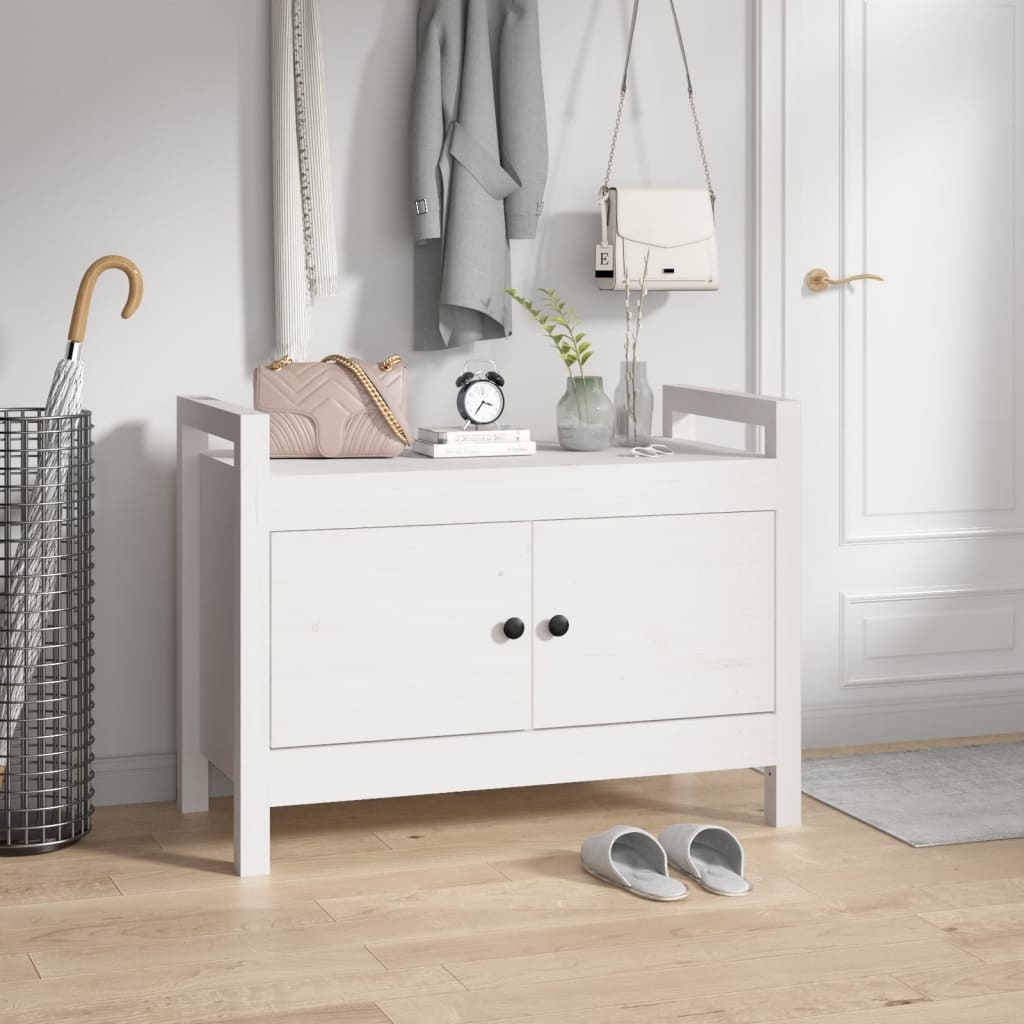 VidaXL Halbankje 80x40x60 cm massief grenenhout wit