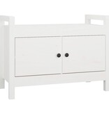 VidaXL Halbankje 80x40x60 cm massief grenenhout wit