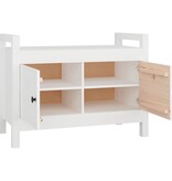 VidaXL Halbankje 80x40x60 cm massief grenenhout wit