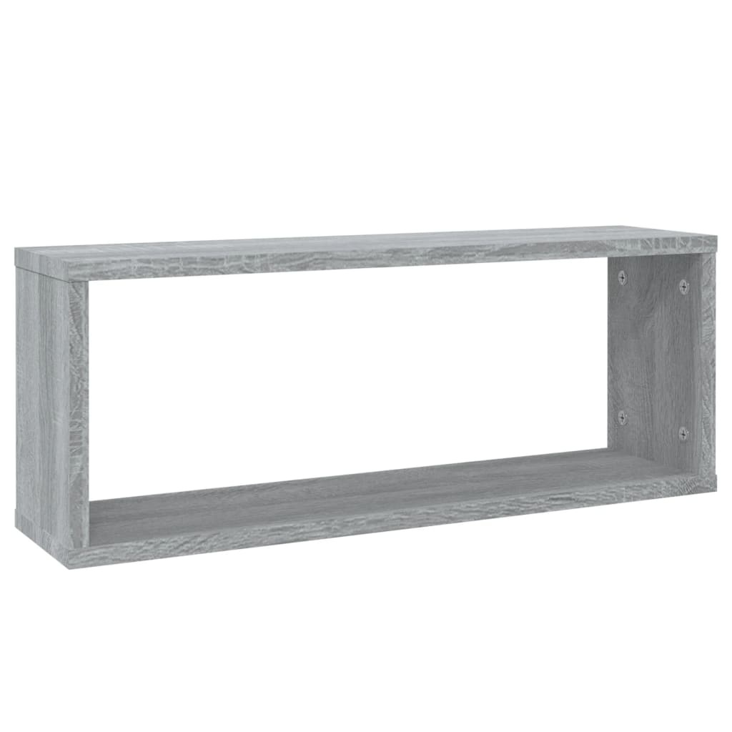 VidaXL Wandschappen kubus 2 st 60x15x23 cm bewerkt hout grijs sonoma