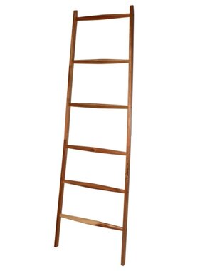 vidaXL Handdoekenrek ladder met 6 stangen hout naturel