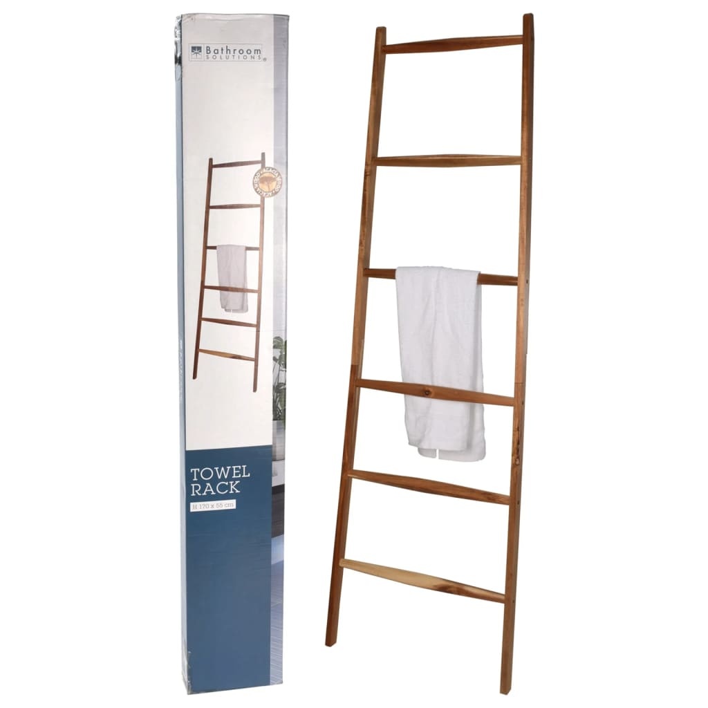 vidaXL Handdoekenrek ladder met 6 stangen hout naturel