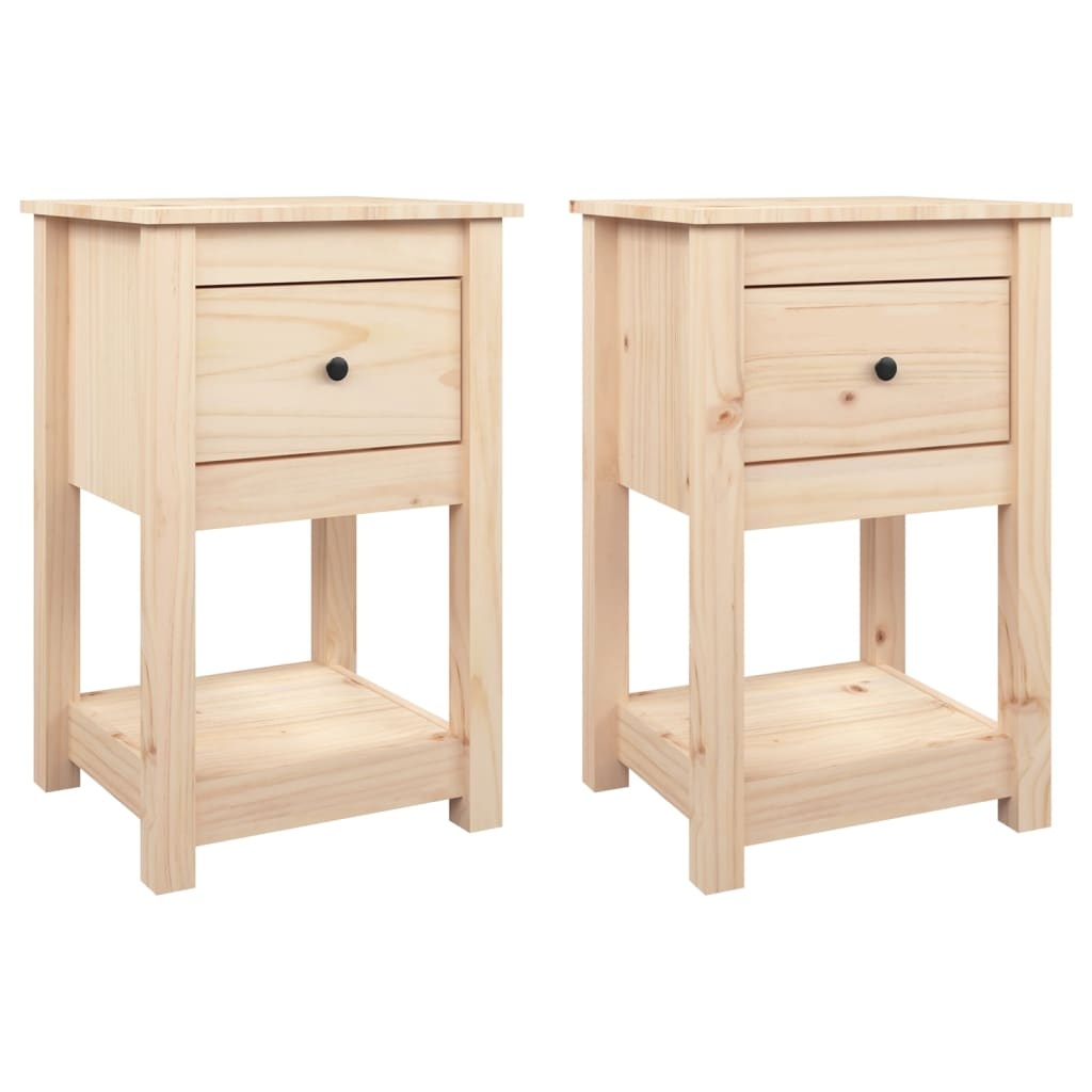 VidaXL Nachtkastjes 2 st 40x35x61,5 cm massief grenenhout