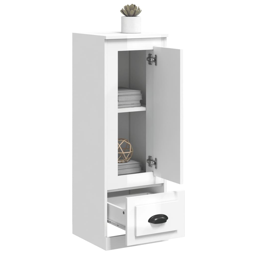 VidaXL Hoge kast 36x35,5x103,5 cm bewerkt hout hoogglans wit