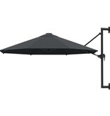 vidaXL Wandparasol met metalen paal 300 cm antraciet