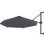 vidaXL Wandparasol met metalen paal 300 cm antraciet