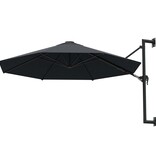 vidaXL Wandparasol met metalen paal 300 cm antraciet