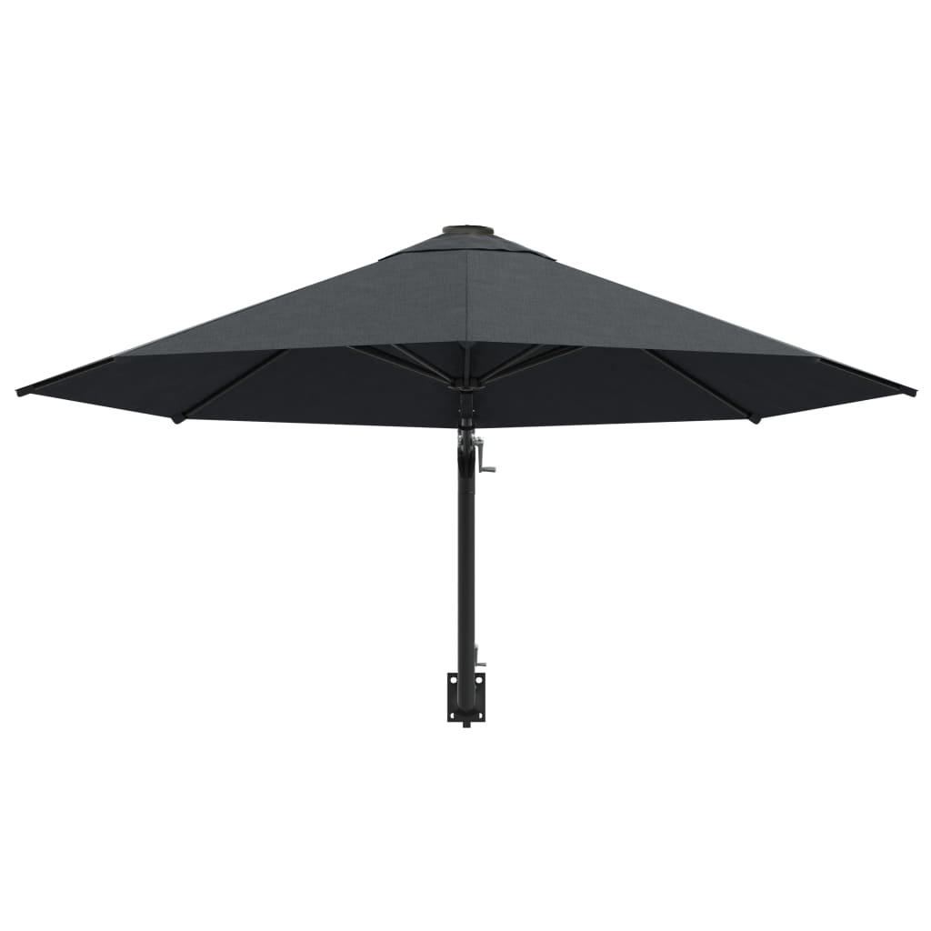 vidaXL Wandparasol met metalen paal 300 cm antraciet