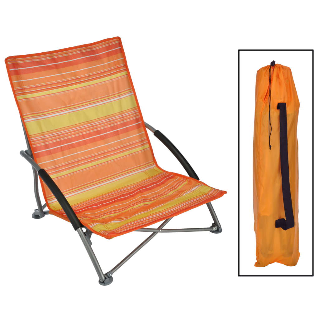 vidaXL Strandstoel inklapbaar 65x55x25/65 cm oranje