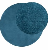 vidaXL Vloerkleed OVIEDO laagpolig Ø 120 cm turquoise