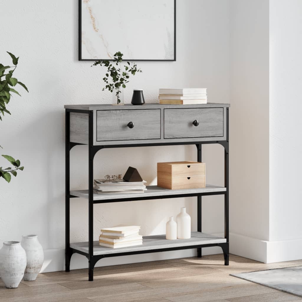 VidaXL Wandtafel 72,5x25x75 cm bewerkt hout grijs sonoma eikenkleurig