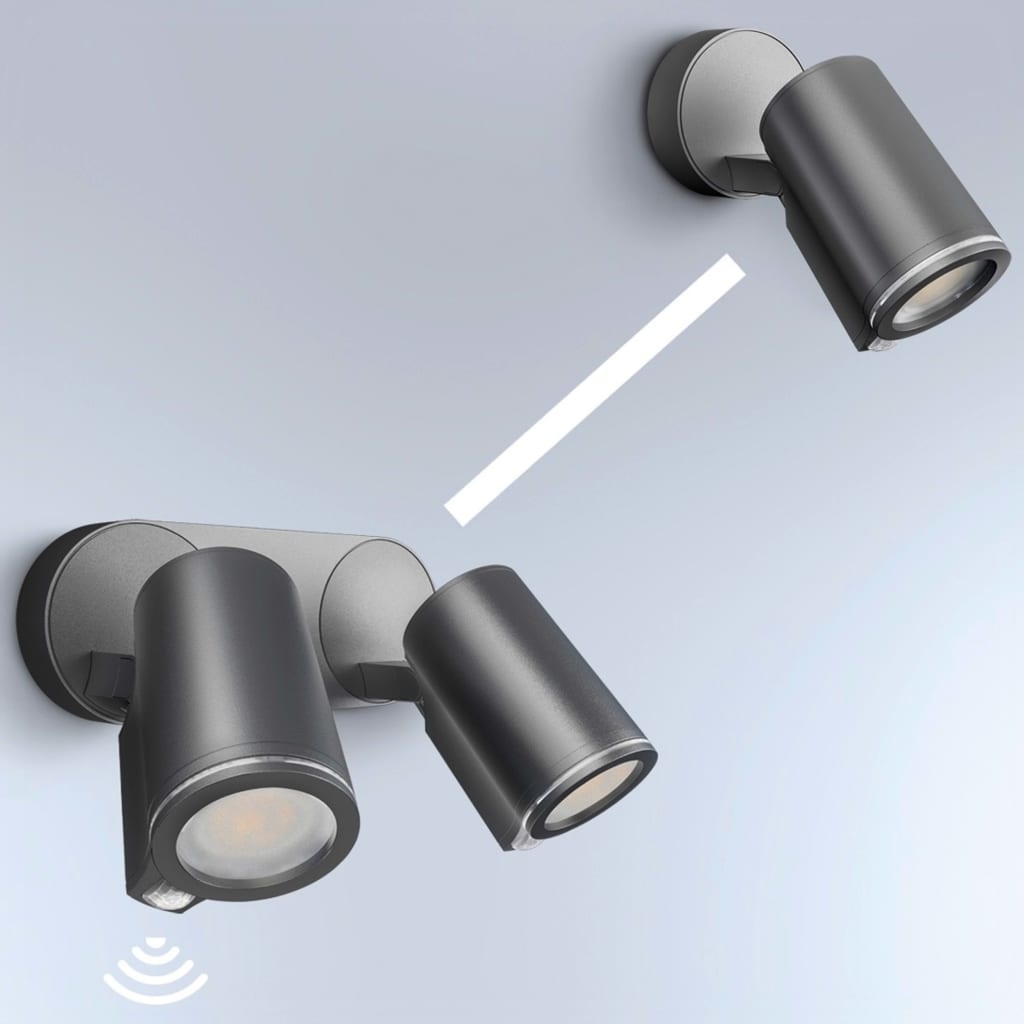 vidaXL Tuinspotlight met sensor Spot Duo Sensor zwart